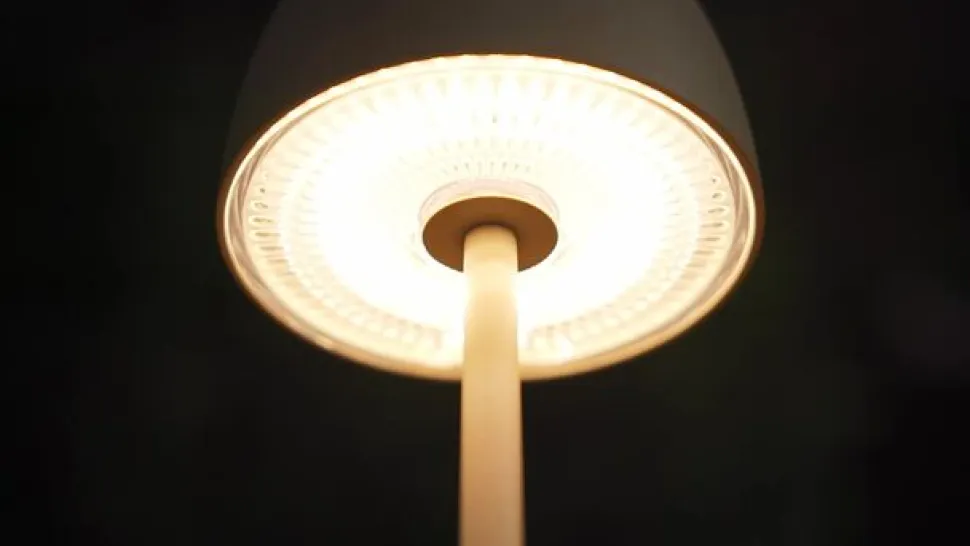 Lindby LED-bordlampe Arietty, beige, dæmpbar, IP65
