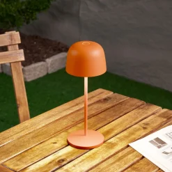 Lindby LED-bordlampe Arietty, orange, dæmpbar, IP65
