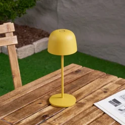 Lindby LED-bordlampe Arietty, gul, dæmpbar, IP65
