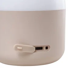 Lindby LED-bordlampe Isaline, beige, dæmpbar, IP44