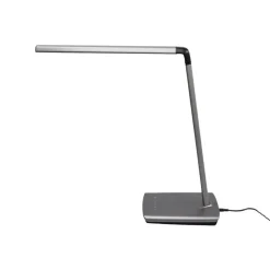 Lindby LED-bordlampe Kuno, grå, USB, touch-dæmper