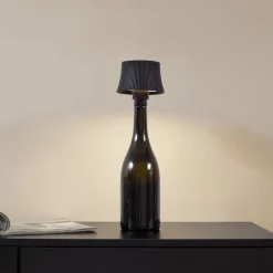 Lindby LED-bordlampe Linor, sort, USB, touch-dimmer