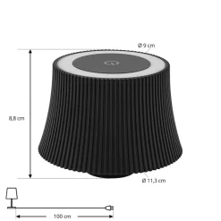 Lindby LED-bordlampe Linor, sort, USB, touch-dimmer