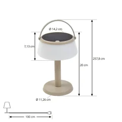 Lindby LED-bordlampe Mikkel, beige, dæmpbar, 7 cm
