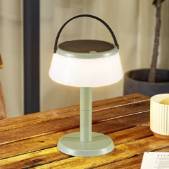 Lindby LED-bordlampe Mikkel, grøn, dæmpbar