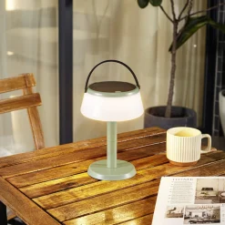 Lindby LED-bordlampe Mikkel, grøn, dæmpbar