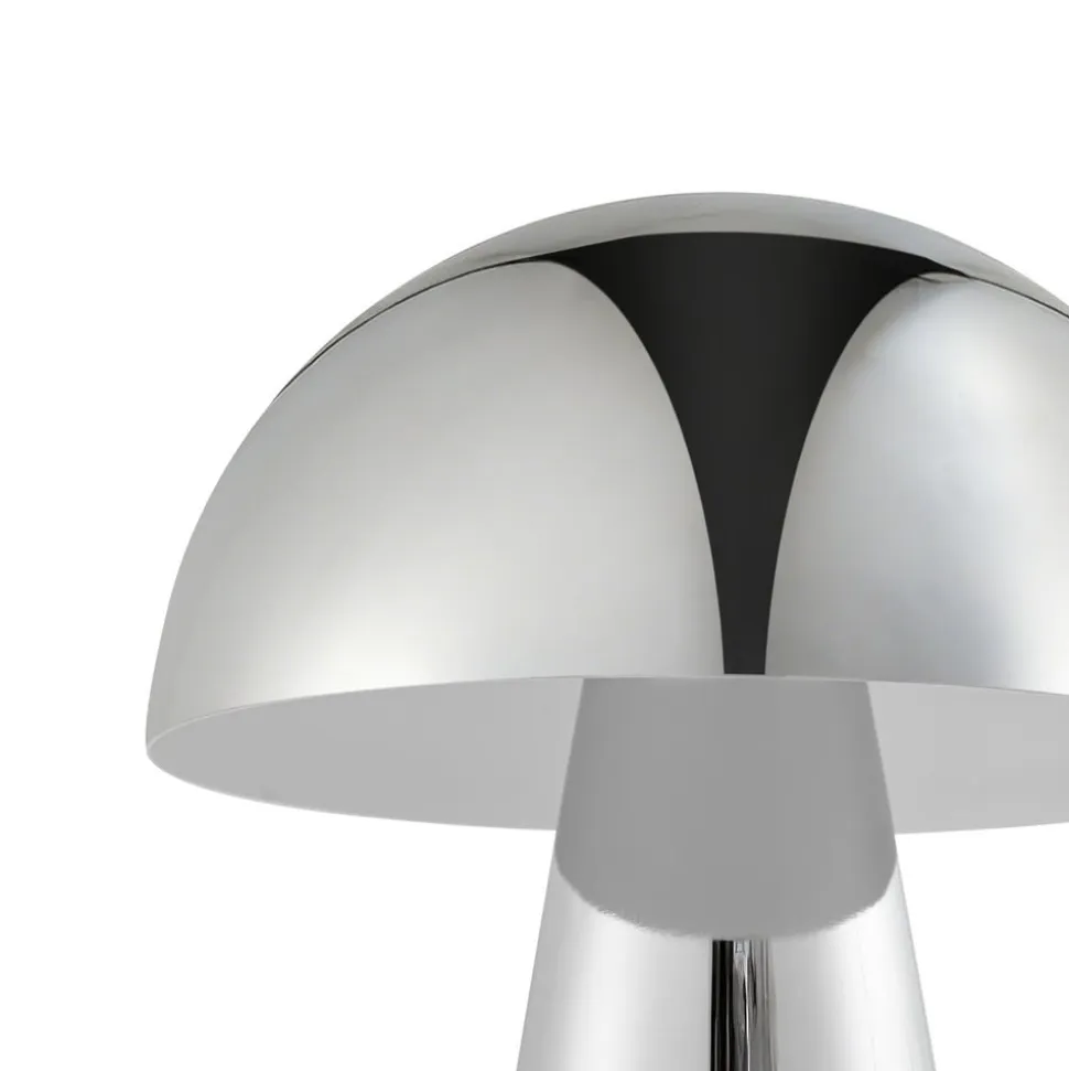 Lindby LED-bordlampe Nevijo, krom, Ø20 cm, USB, dæmpbar