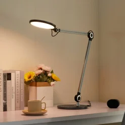 Lindby LED-bordlampe Nyxaris, grå, metal, CCT, 50 cm