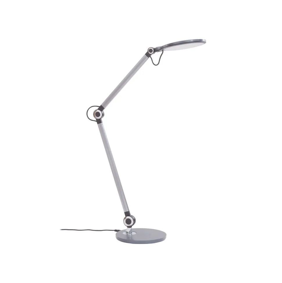 Lindby LED-bordlampe Nyxaris, grå, metal, CCT, 50 cm