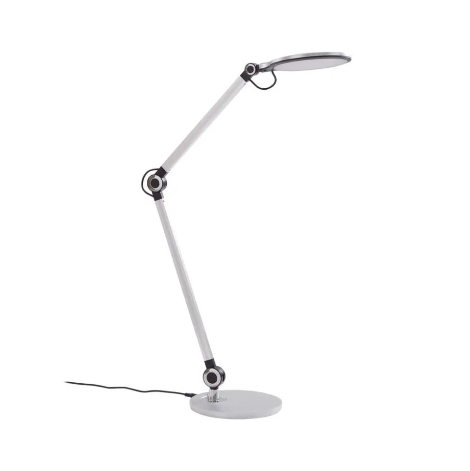 Lindby LED-bordlampe Nyxaris, sølv, metal, CCT, 50 cm