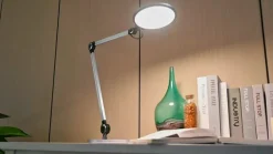 Lindby LED-bordlampe Nyxaris, sølv, metal, CCT, 50 cm