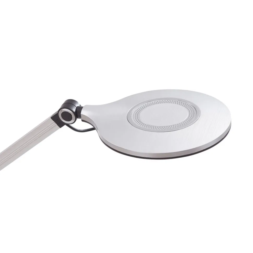 Lindby LED-bordlampe Nyxaris, sølv, metal, CCT, 50 cm