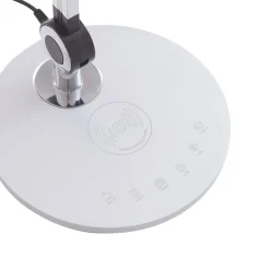 Lindby LED-bordlampe Nyxaris, sølv, metal, CCT, 50 cm