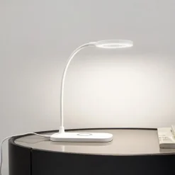 Lindby LED-bordlampe Siona, hvid, CCT, dæmpbar, ladestation