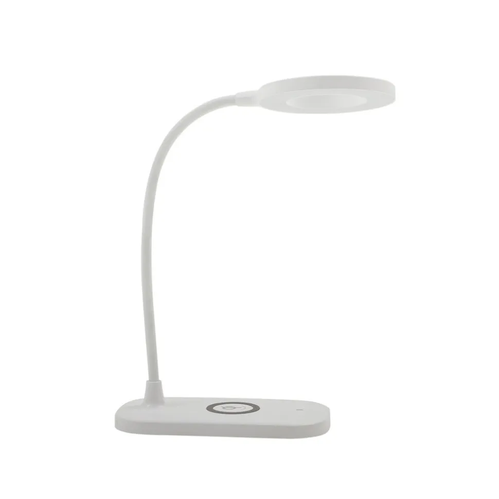 Lindby LED-bordlampe Siona, hvid, CCT, dæmpbar, ladestation
