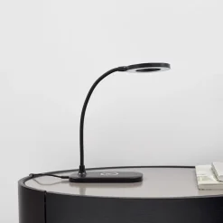 Lindby LED-bordlampe Siona sort CCT dæmpbar ladestation