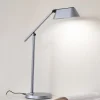 Lindby LED-bordlampe Thies, grå, ABS, højde 78 cm, dæmpbar