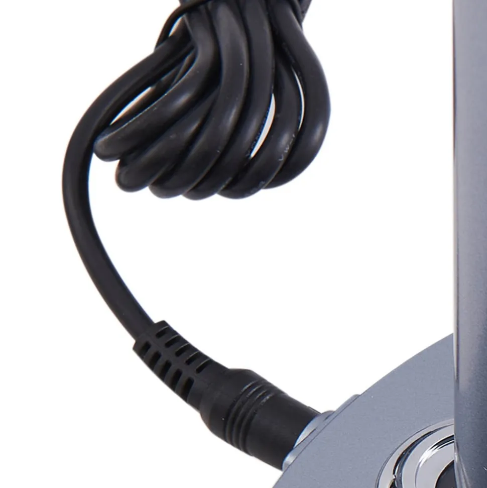 Lindby LED-bordlampe Thies, grå, ABS, højde 78 cm, dæmpbar