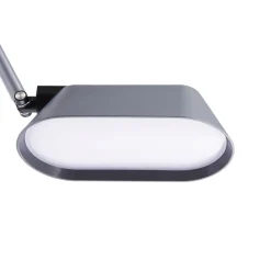 Lindby LED-bordlampe Thies, grå, ABS, højde 78 cm, dæmpbar