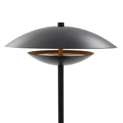 Lindby LED-bordlampe Tiama, metal, sort/guld, Ø 30 cm