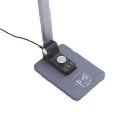 Lindby LED-bordlampe Valtaris, grå, aluminium, CCT, dæmpbar