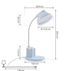 Lindby LED-bordlampe Zephyra, blå, CCT, dæmpbar