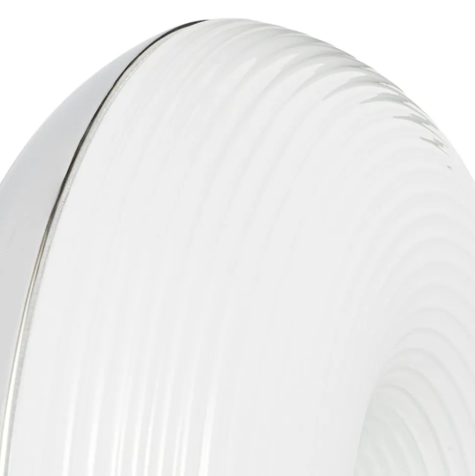 Lindby LED-bord-/væglampe Fjora, hvid/krom, Ø 30 cm, dæmpbar
