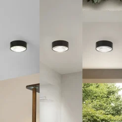 Lindby LED-downlight Siaka, sort, metal, Ø 5 cm, IP65