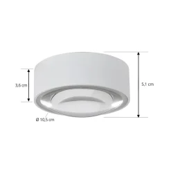 Lindby LED-downlight Siaka, hvid, metal, Ø 5 cm, IP65
