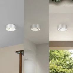 Lindby LED-downlight Siaka, grå, metal, Ø 5 cm, IP65