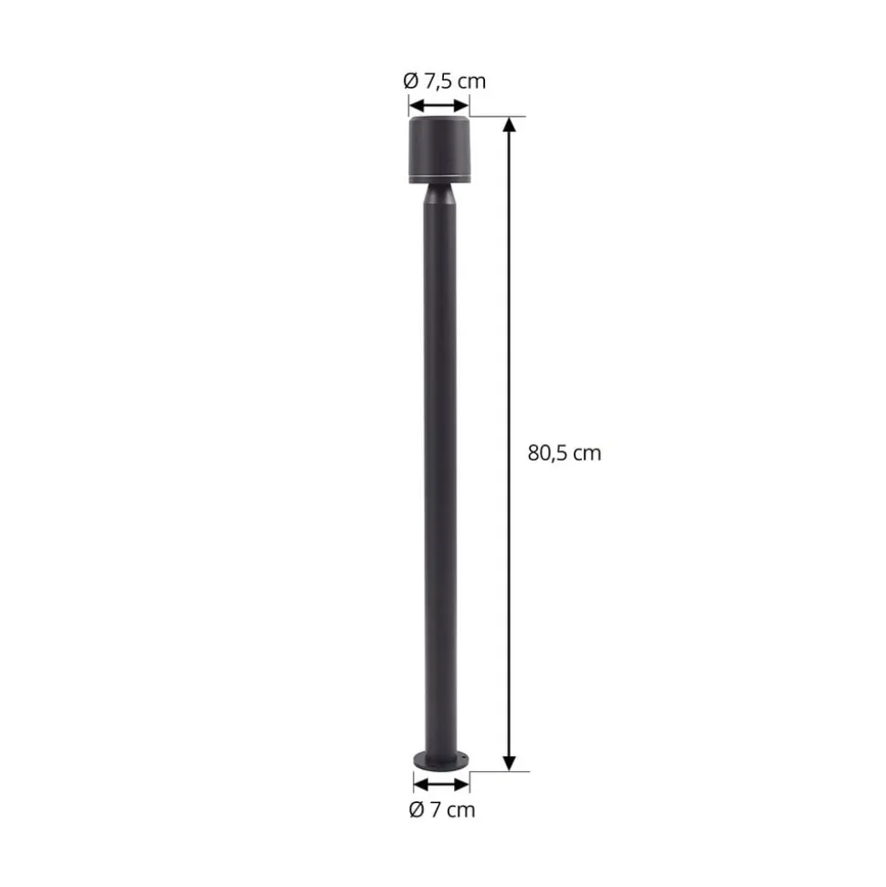 Lindby LED-gadelampe Amila, sort, aluminium, IP54