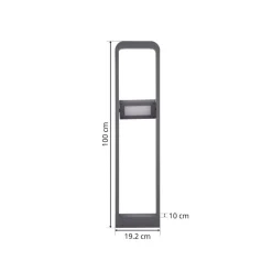 Lindby LED-gadelampe Darko, 100 cm, grå, metal, IP54