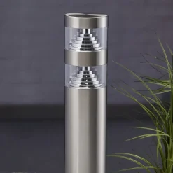 Lindby LED-gadelampe Lanea, 60 cm, grå, stål, IP44