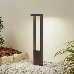 Lindby LED-gadelampe Lonete, højde 65 cm, antracit, IP65
