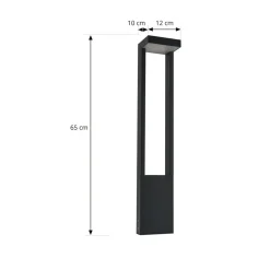 Lindby LED-gadelampe Lonete, højde 65 cm, antracit, IP65