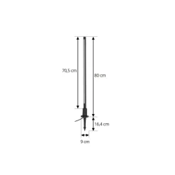 Lindby LED-gadelampe Neano, 80 cm, sort, metal, IP65