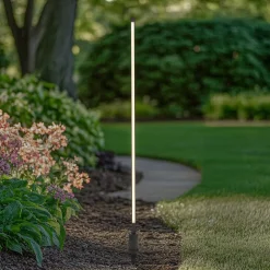 Lindby LED-gadelampe Neano, 120 cm, sort, metal, IP65