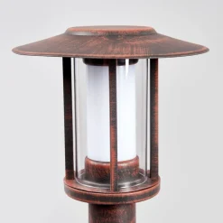 Lindby LED-gadelampe Pavlos, 76 cm, rustfarvet, stål