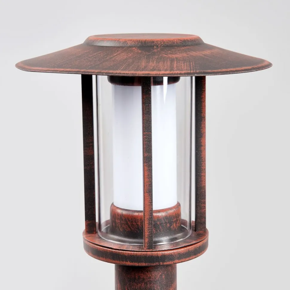 Lindby LED-gadelampe Pavlos, 76 cm, rustfarvet, stål