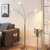 Lindby LED-gulvlampe Anea, 168 cm, 3 lyskilder, nikkelfarvet