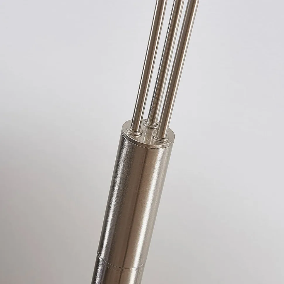 Lindby LED-gulvlampe Anea, 168 cm, 3 lyskilder, nikkelfarvet