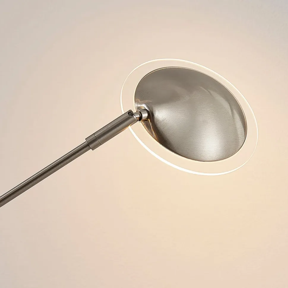 Lindby LED-gulvlampe Anea, 168 cm, 3 lyskilder, nikkelfarvet