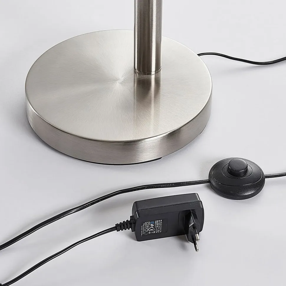 Lindby LED-gulvlampe Anea, 168 cm, 3 lyskilder, nikkelfarvet