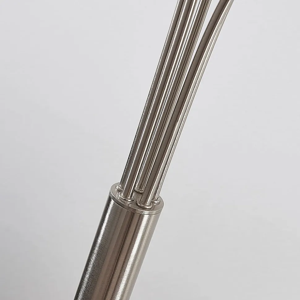 Lindby LED-gulvlampe Anea, 179 cm, 5 lyskilder, nikkelfarvet
