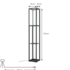 Lindby LED-gulvlampe Birta, stående, reol, højde 155 cm
