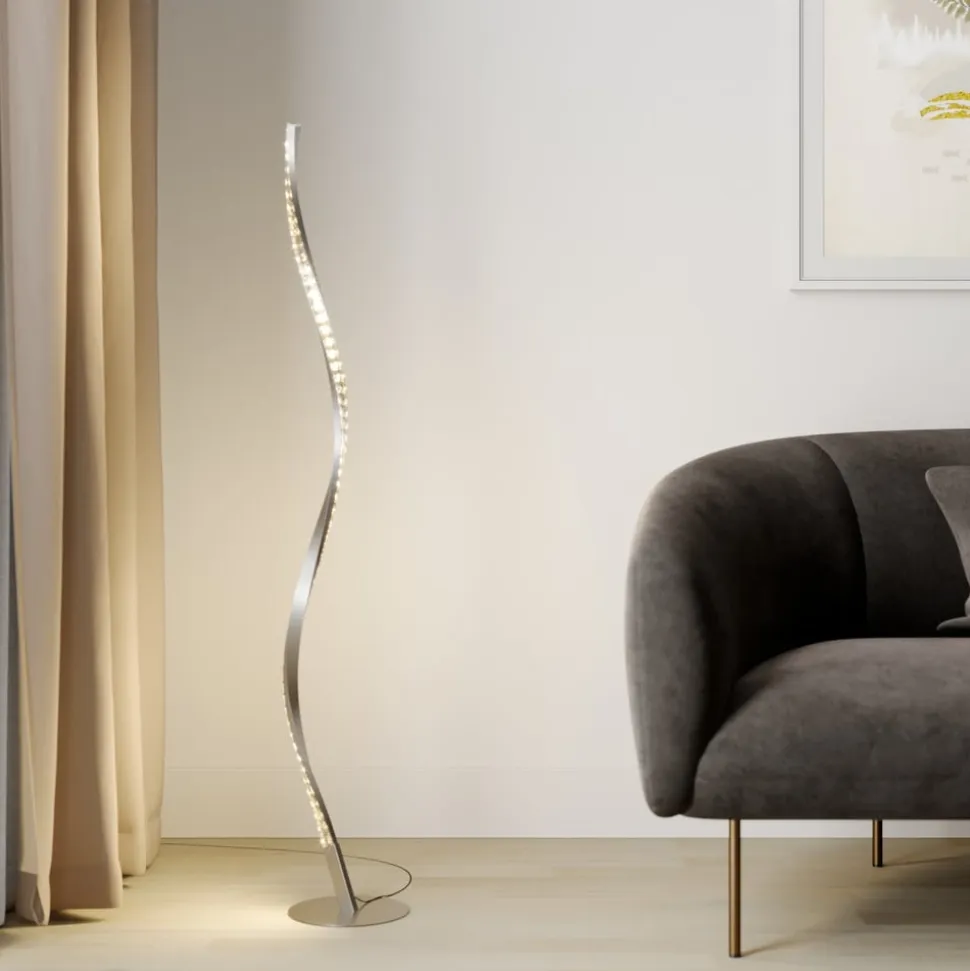 Lindby LED-gulvlampe Criostal, RGBW, dæmpbar, fjernbetjening