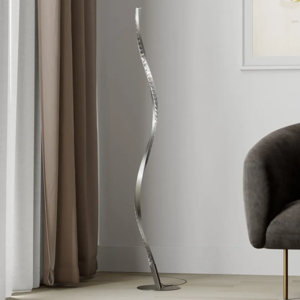 Lindby LED-gulvlampe Criostal, RGBW, dæmpbar, fjernbetjening