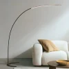 Lindby LED-gulvlampe Danua, sort, metal, højde 200 cm