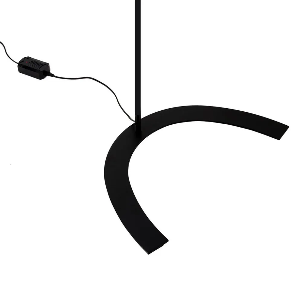 Lindby LED-gulvlampe Danua, sort, metal, højde 200 cm