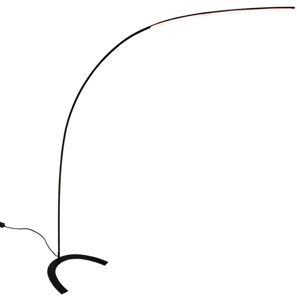 Lindby LED-gulvlampe Danua, sort, metal, højde 200 cm